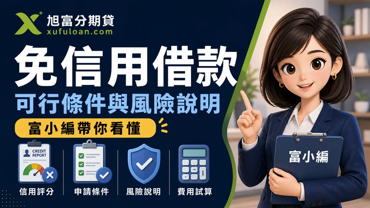 旭富分期貸免信用借款文章封面，富小編帶你看懂可行條件與風險說明。