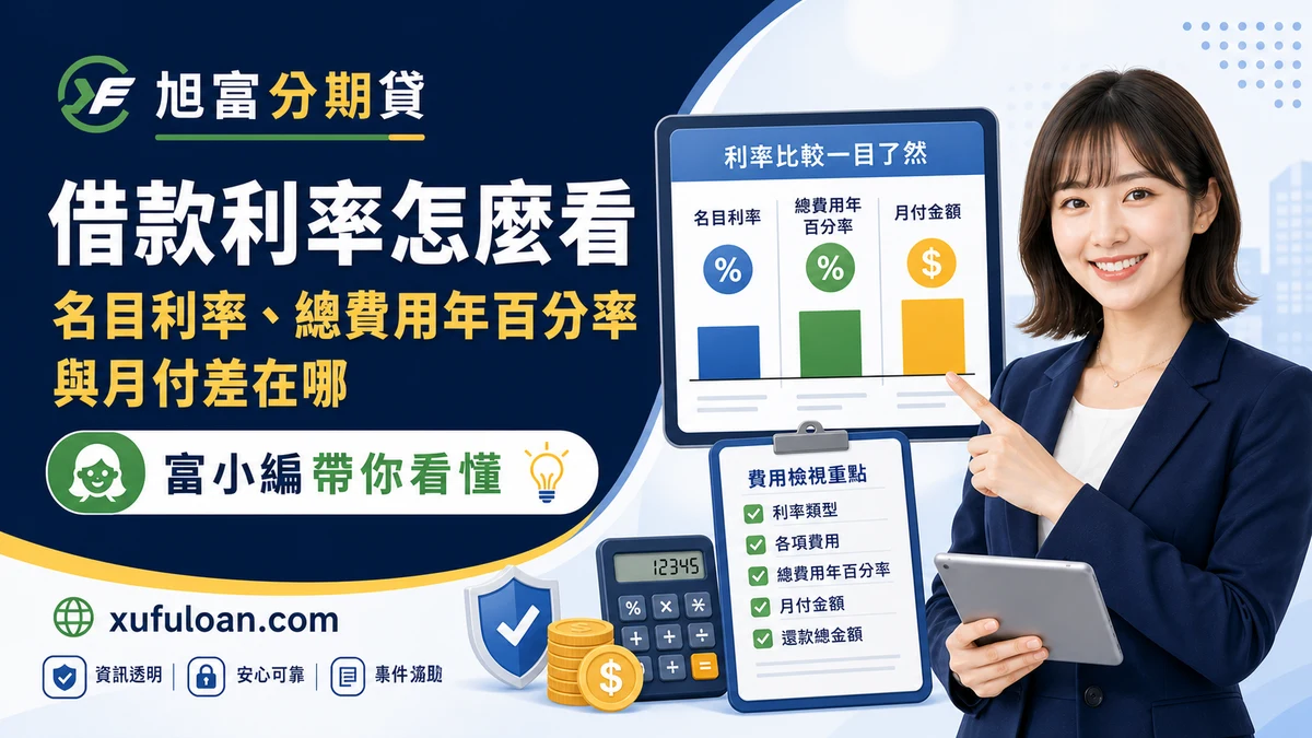 借款利率怎麼看?名目利率、總費用年百分率與月付差在哪
