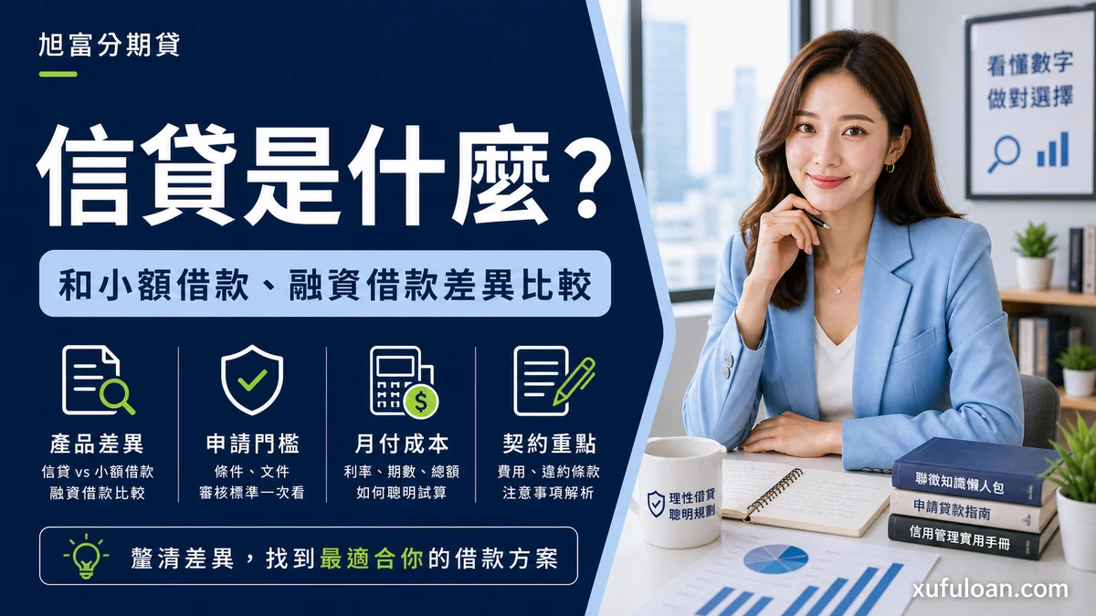 信貸是什麼？和小額借款、融資借款差異比較