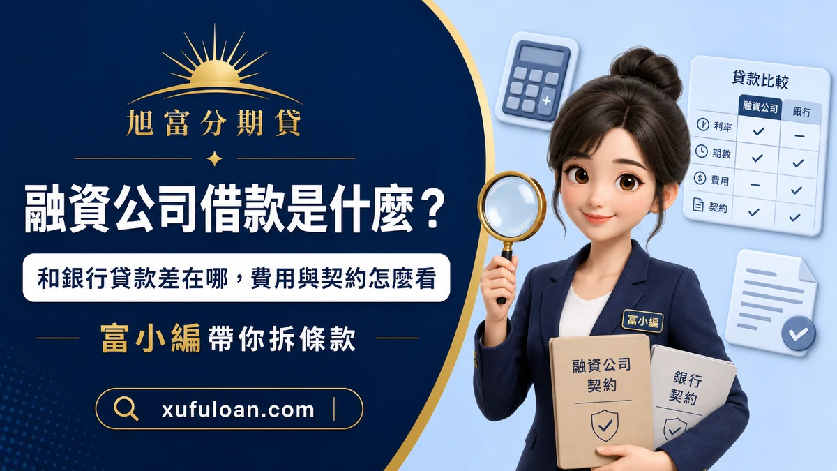 融資公司借款與銀行貸款的差異,以及費用與契約檢視重點。